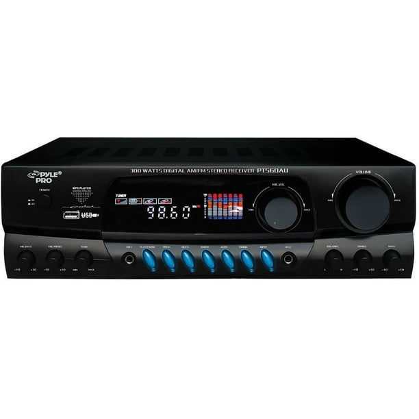 Pyle 300 Watt Home Audio Power Amplifier - Stereo Receiver w/ USB, AM