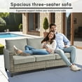thumbnail image 5 of Ovios 7 Pieces Patio Furniture Set Outdoor Conversation All-Weather Rattan Sectional Sofa with Fire Pit Table & Swivel Chairs, 5 of 12