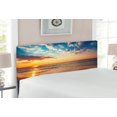 thumbnail image 2 of Ocean Headboard, Cloudscape over the Sea Honeymoon Travel Destination Sunrise Panoramic Shot, Upholstered Decorative Metal Bed Headboard with Memory Foam, Full Size, Blue Yellow Brown, by Ambesonne, 2 of 4