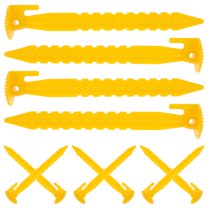 unbranded  12 Pcs Canopy Stakes Beach Tent Pop up Poles for Tarp Yellow
