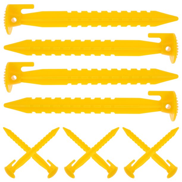 12 estacas resistentes para tienda de campaña, portátiles, para acampar al aire libre, para césped, lona, etc.
