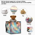 thumbnail image 5 of Home Organizer Foldable Fabric Storage Bin With Handle Holographic Rainbow, 5 of 7