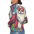thumbnail image 3 of HOHOHO Gay Santa Rainbow Women's Turtleneck Sweater Long Sleeve Ribbed Fitted Turtle Neck Casual Fall Winter Collection Top M, 3 of 4
