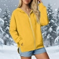 thumbnail image 2 of BLVB Womens Zip up Hoodies Oversized Sweatshirts Fall Fashion Outfits Side Slit Casual Jackets Winter Clothes with Pockets, 2 of 5