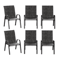 thumbnail image 7 of ELPOSUN Patio Chairs Set of 6, Breathable Garden Outdoor Furniture for Backyard Deck,Outdoor Stackable Dining Chairs for All Weather, Dark Grey, 7 of 7