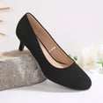 thumbnail image 5 of Rexoro Women's Classic Round Close Toe Pumps Slip On Low Thin Heel Heels Office Daily Dress Occasions Shoes, 5 of 7