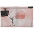 thumbnail image 2 of Abstract Floral Arrangement 27"x24" Linen Look Cafe Curtain Set with Privacy and UV Protection, 2 of 8