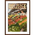 thumbnail image 2 of Art.com Pike Place Market Produce - Seattle, WA Art Print by Lantern Press, Brown Frame Wall Art, 21" x 29", 2 of 5