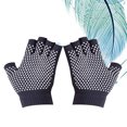 thumbnail image 3 of Non-slip Workout Gloves Half Finger Cotton Gloves Machine Comfortable Knitted Gloves for Yoga Sports(Dark Grey), 3 of 5