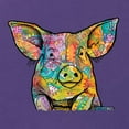 thumbnail image 2 of Dean Russo The Pig Animal Lover Womens Slim Fit Junior Tee, Purple Rush, Medium, 2 of 6