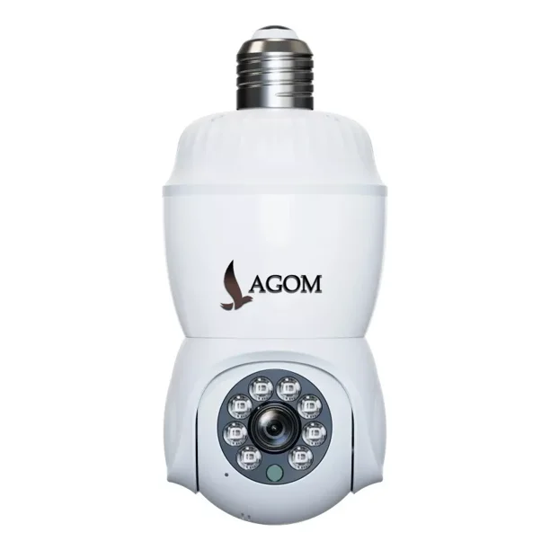 Lagom Cámaras De Seguridad Cámara Ip Con Bombilla E27 Visión Nocturna Wifi Panorámica De 355° 1080p Hdpara Hogar Inteligente Fácil De Instalar Diseño De Iluminación Led
