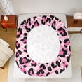 thumbnail image 5 of Homewish Cheetah Print 4 Pieces Queen Sheet Sets for Female Men,Black Pink Ultra Soft Flat Sheet,Geometric Stripes Queen Fitted Sheet,Ultra Soft Home Decor, 5 of 7