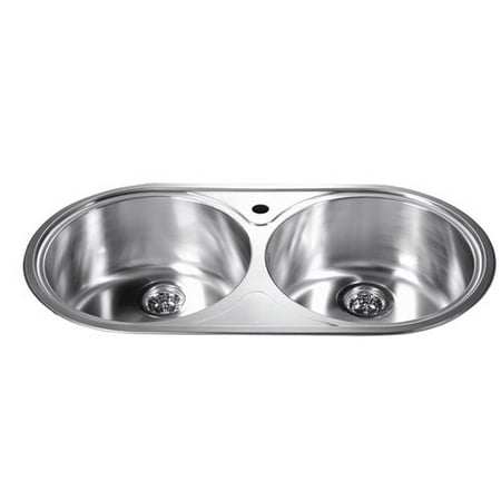 UPC 609224222184 product image for Dawn Kitchen & Bath CH333 34. 25 inch L Top Mount Equal Double Round Bowl - 20 G | upcitemdb.com