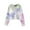 Sky Blue, variant on Xudanell Womens Cropped Sweatshirt Tie Dye Graphic Print Hoodie Women Blouses Sweatshirt Going Out Top Blue S