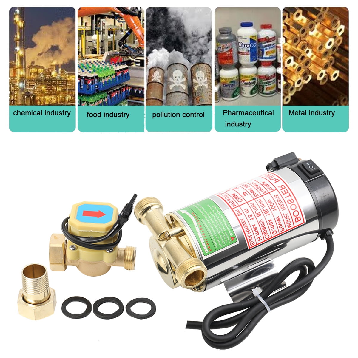 SUDEG Water Pressure Booster Pump for Home, 110V Water Pump Electric Automatic Household Water Pressure Booster Pump Shower Booster with Water Flow Switch
