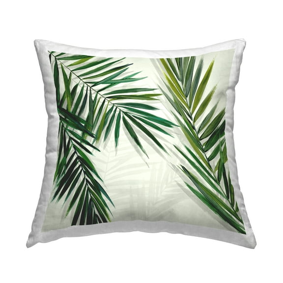 Stupell Industries Restful Palms with Shadows Decorative Printed Throw Pillow Design by Hannah Dawson.