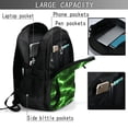 thumbnail image 3 of Yiaed Green Lightning Print Laptop Backpack,Business Travel Durable Laptops Backpack with USB Charging Port,Water Resistant College Computer Bag, 3 of 5