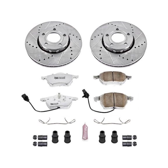 Front Brake Pad and Rotor Kit - Compatible with 1998 - 2001 Audi A6 1999 2000