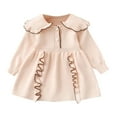 thumbnail image 1 of WEAIXIMIUNG Robe pour Filles 7-8 Enfants Bébé Filles Manches Longues Patchwork Robe Chandail à Volants Tenues, 1 of 9