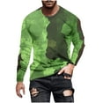 thumbnail image 3 of Jinhomg Mens Camouflage Shirts Big and Tall Comfy Long Sleeve Crew Neck Blouses Slim Fit Spring Outdoor Athletic Tops Sportswear Today's Green L, 3 of 6
