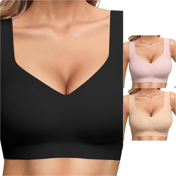 Afdoent Bras for Women Comfortable Seamless Full Coverage Bra for Women Wireless Bras with Soft Support Regular Plus Size