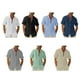 thumbnail image 5 of Qarigey Camisa con botones de estilo informal para hombre, camisa de verano para fiesta en la piscina, Color sólido, diseño Simple, Tops Camisetas Azul oscuro METRO, 5 of 5