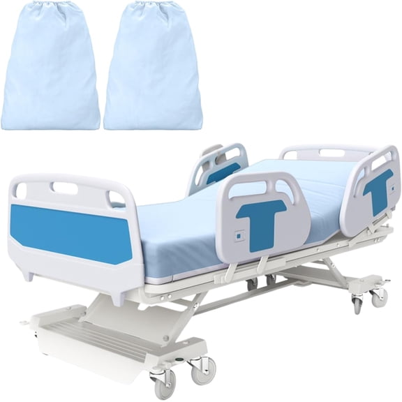 Bariatric Hospital Bed Sheet Deep Pocket Fitted Sheets for Oversized Mattresses - Soft (2, Blue)