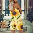 thumbnail image 4 of Pantalons pour Femmes Combinaison d'Été Décontractée Imprimée Shorts Amples avec Poches Bretelles Jaune m, 4 of 7
