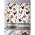 thumbnail image 3 of Farmhouse Rooster Sheer Curtains 96 Inch Length 2 Panels Set Window Treatments, Country Watercolor Flowers Black Plaid Rod Pocket Semi Curtains for Living Room/Bedroom/Kitchen Décor, 104"W x 96"L, 3 of 7