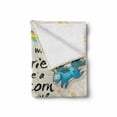 thumbnail image 2 of Cartoon Soft Flannel Fleece Throw Blanket, Mythical Unicorns Stars and Rainbow Creature Kids Theme Print, Cozy Plush for Indoor and Outdoor Use, 70" x 90", Beige Teal Blue, by Ambesonne, 2 of 6