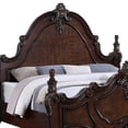 thumbnail image 3 of Benjara Frank King Size Bed, Carved Details, Finial Posts, Cherry Brown Solid Wood, 3 of 5
