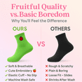thumbnail image 2 of Women’s Cute Ankle Socks 3 Pairs Kawaii Fruit Embroidered Cotton Novelty Socks - Style 3, 2 of 6