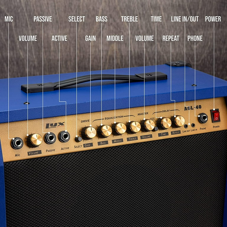 LyxPro Electric Guitar Amplifier 40 Watt Guitar Amp w Built In