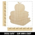 thumbnail image 2 of Apple on Stack of Books Reading Library Teacher Wood Shape Unfinished Piece Cutout Craft DIY Projects - 6.25 Inch Size - 1/4 Inch Thick, 2 of 7