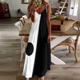 thumbnail image 4 of Mod Robe Noire et Blanche avec Cercle Robe Sans Manches Longue Robe Femme Robe Élégante, 4 of 5