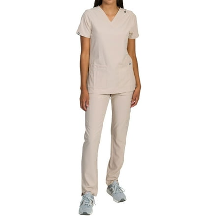 

Medgear Skye Women s Stretch Scrub Set 5-Pocket Top and Straight Leg Pants