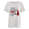 thumbnail image 4 of Active Tops Women T-Shirts T1 Christmas Print Short Sleeve T Shirt For Women Relaxed Fit Round Neck Top Casual Holiday Tee White M, 4 of 4
