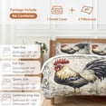 thumbnail image 6 of 3 Piece Black White Vintage Rooster Duvet Cover Set Twin Size,Microfiber Comforter/Quilt Cover with Corner Ties and 2 Pillowcases,Watercolor Farmhouse Animals All Season Bedding with Zipper Closure, 6 of 8