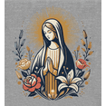 thumbnail image 2 of Virgin Mary With Roses And Flowers Women's Heather Gray Crew Neck Short Sleeve Crop Tee-Medium, 2 of 3