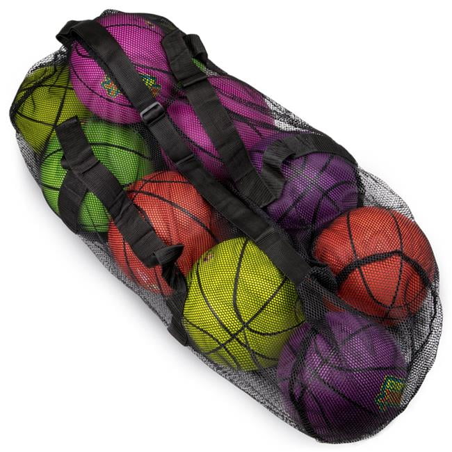 Brybelly SCOA508 39 in. Mesh Sports Ball Bag with Strap Black