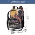 thumbnail image 3 of Iauyy Clear Backpack Heavy Duty PVC Transparent Backpack for College Workplace, Moon Wolf, 3 of 8