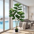 thumbnail image 2 of 4FT Artificial Fiddle Leaf Fig Tree, Tall Faux Ficus Tree, Artificial Plants for Home Office Decor, 2 of 8