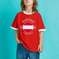 thumbnail image 4 of WEAIXIMIUNG T-shirts Garçons 6 Rouge Drapeau d'Impression Manches Courtes Col Rond T-Shirt Tendance Mode Chemise de Base Tops, 4 of 6