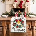 thumbnail image 2 of Wreath Merry Christmas Table Runner, Xmas Winter Holiday Kitchen Dining Table Decoration for Christmas Home Decor 13x72 Inch-Beige, 2 of 8
