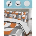 thumbnail image 4 of Orange Grey, King Size Down Alternative Comforter, Lightweight Comforter Quilt Bedding Set with Pillow Shams Abstract Modern Geometric Watercolor All Seasons Bed Comforter Duvet Insert 96"x106", 4 of 7