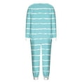 thumbnail image 6 of FAHXNVB Fleece Pajama Sets for Womens 2 Piece Soft Warm Fluffy Fuzzy Pajama Set Cute Striped Long Sleeve Cozy Winter Pj Outfits with Pockets, 6 of 6