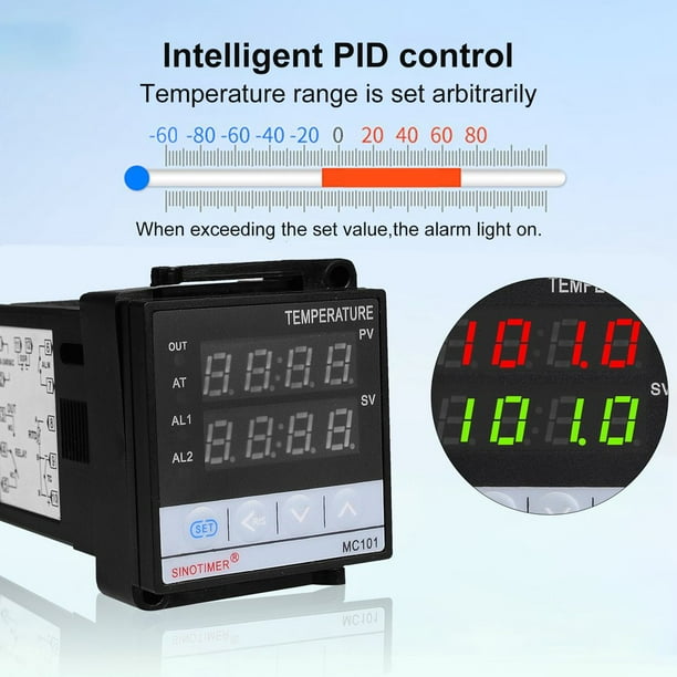 SINOTIMER Thermostat Thermometer SSR Relay Output PID Temperature