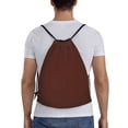 thumbnail image 2 of Easygdp Brown Drawstring Backpack, Beach Sackpack, Travel Sackpack Lightweight for Sports, Gym, Travel, Swimming - Medium, 2 of 9