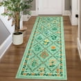 thumbnail image 4 of Garvee Floral Print Runner Rug 2'x6' Farmhouse Accent Carpet with Non-Slip Backing, Washable Rug Soft Low Pile Indoor Mat for Hallway Kitchen Bedroom, Green, 4 of 8