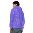 thumbnail image 4 of Wukai Purple Glitter Print Men's Zip-Up Hoodie,Fleece Full-Zip Hoodie for Men, Hooded Sweatshirt-Large, 4 of 5